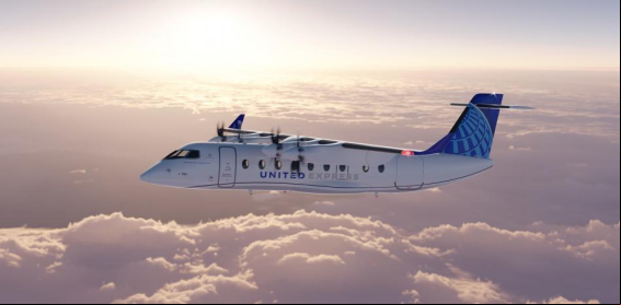 Así será el nuevo avión eléctrico de United Airlines
