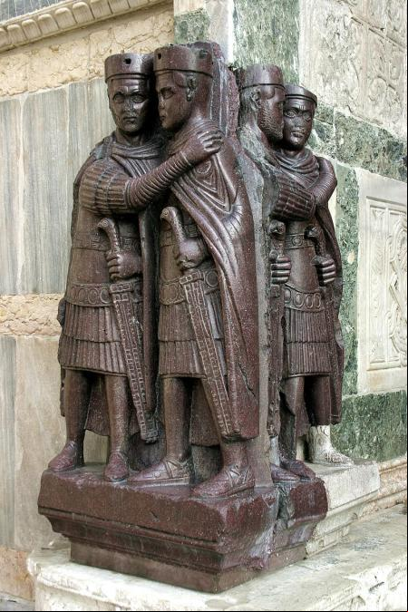 Los tetrarcas, actualmente en la Basílica de San Marcos, en Venecia.