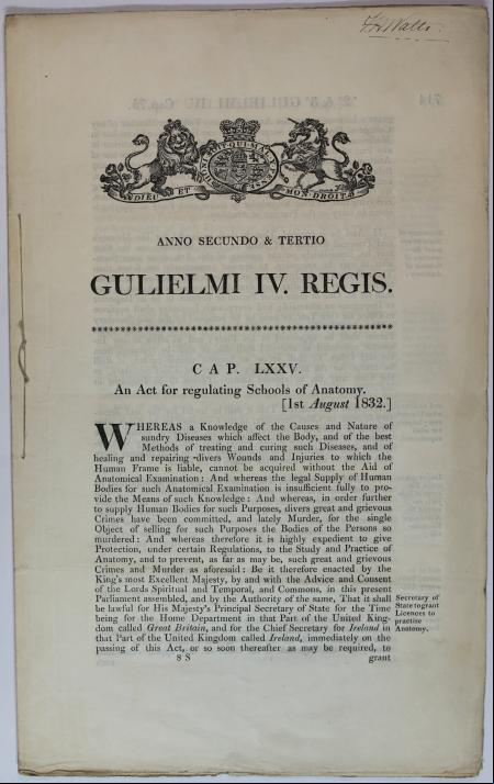 Anatomy Act, ley británica de 1832 sobre la disección de cadáveres
