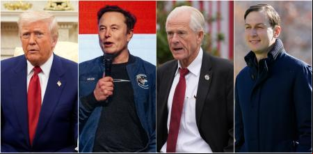 Donald Trump, Elon Musk, Peter Navarro y Joshua Kushner