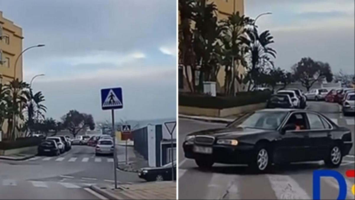 La temeraria maniobra que realiza un vehículo en una calle de Algeciras para ahorrarse unos metros: “Hay que raspar décimas”