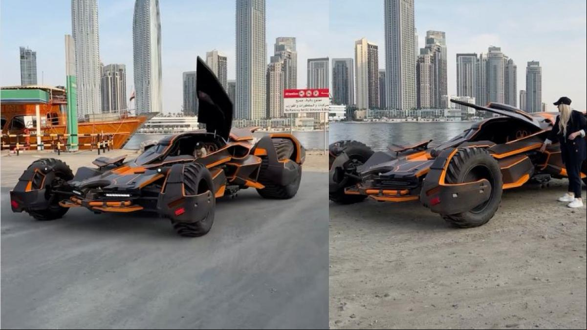 Ruedas de 500 kilos y controles como en Batman: la gente alucina con este Batmóvil por las calles de Dubai