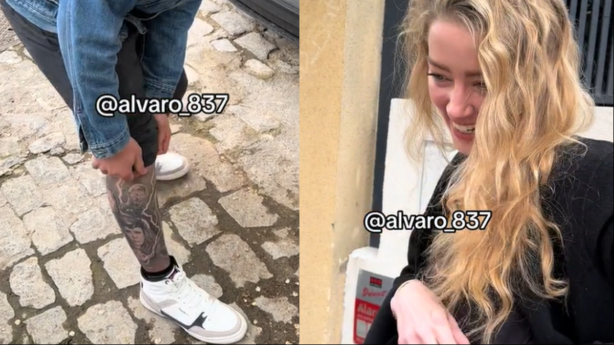 Un almeriense muestra a Amber Heard un tatuaje con su rostro y esta es la reacción de la actriz