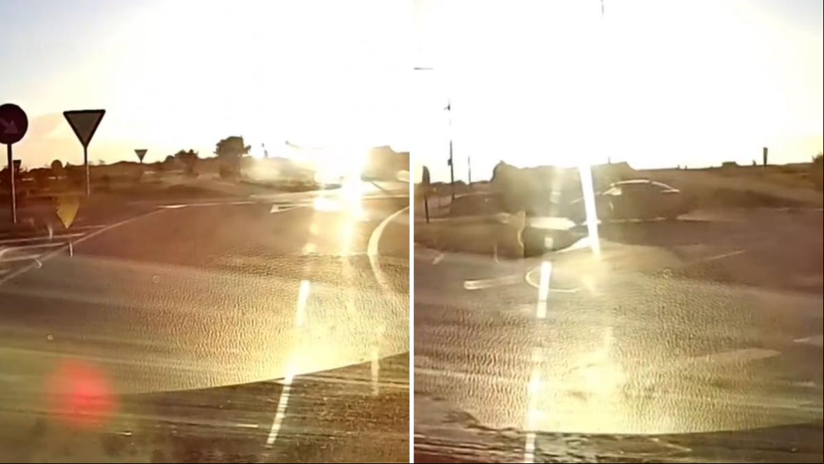 La temeraria manera de tomar una rotonda en una carretera de Sa Vinyola