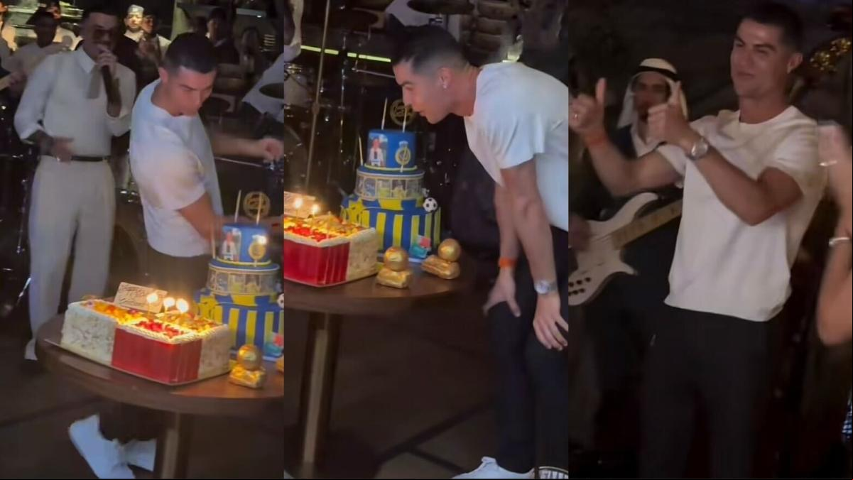Cristiano Ronaldo celebra por todo lo alto su 40 cumpleaños: concierto de Rauw Alejandro y una increíble tarta personalizada