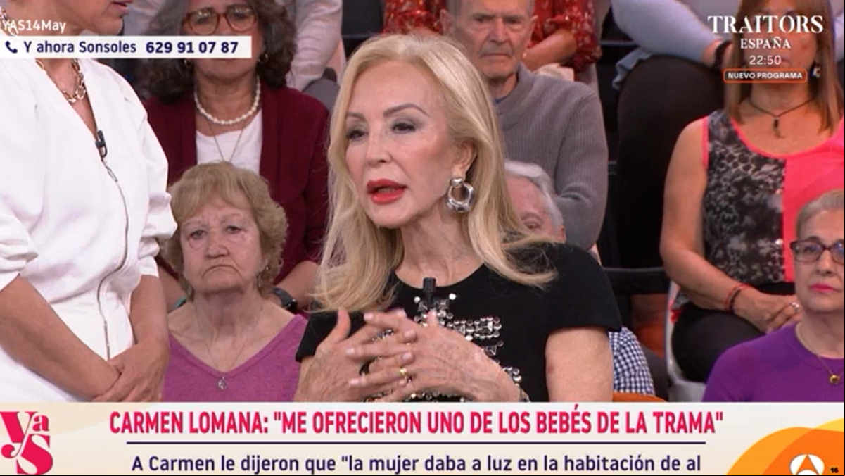 Carmen Lomana confiesa que le ofrecieron comprar bebés robados en Bilbao y Sevilla: “En el hospital te inscribían como si fueras tú la que lo ibas a tener y te ibas con él”